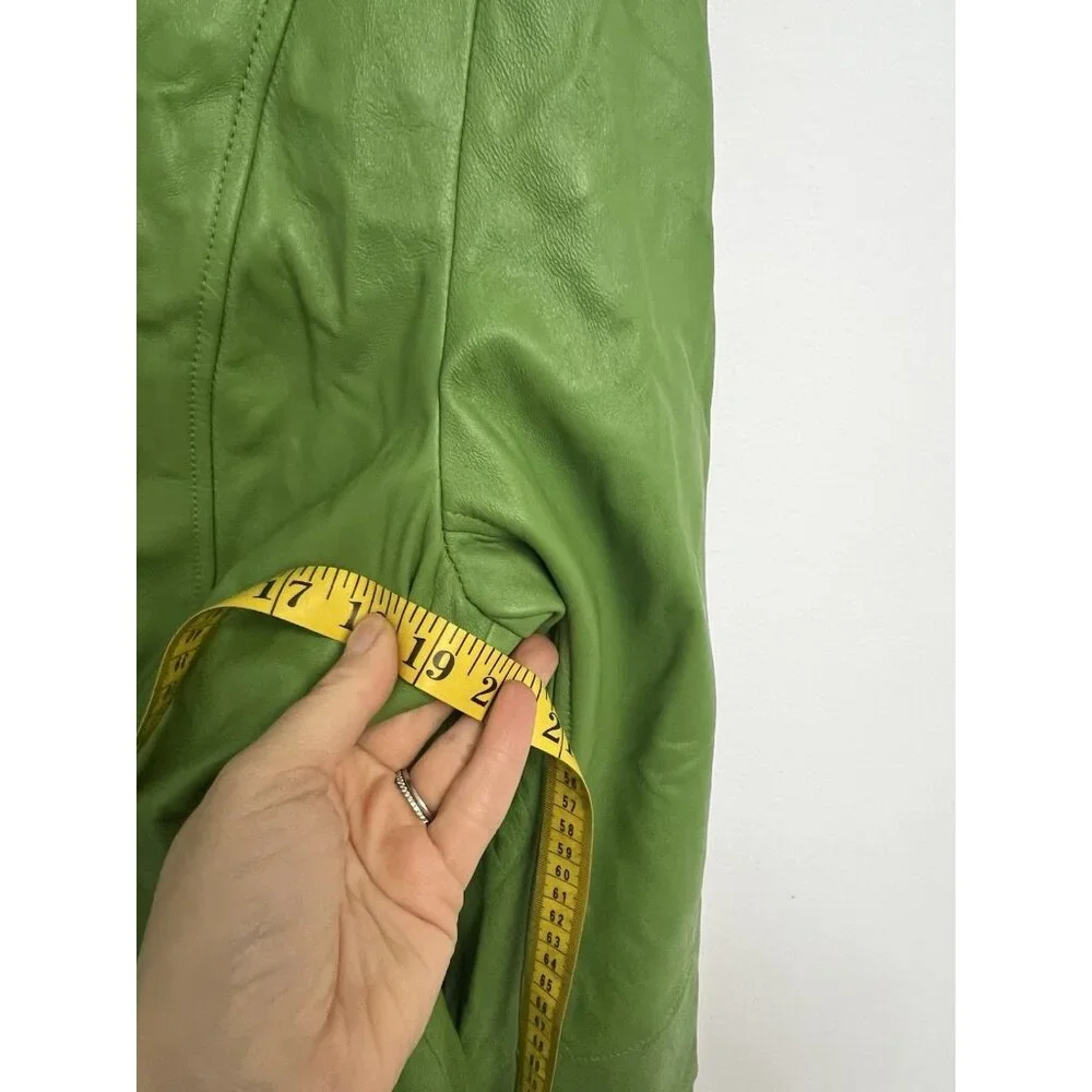 Susan Bristol Vintage Genuine Green Soft Leather Blazer Jacket Sz 10 - Picture 6 of 11